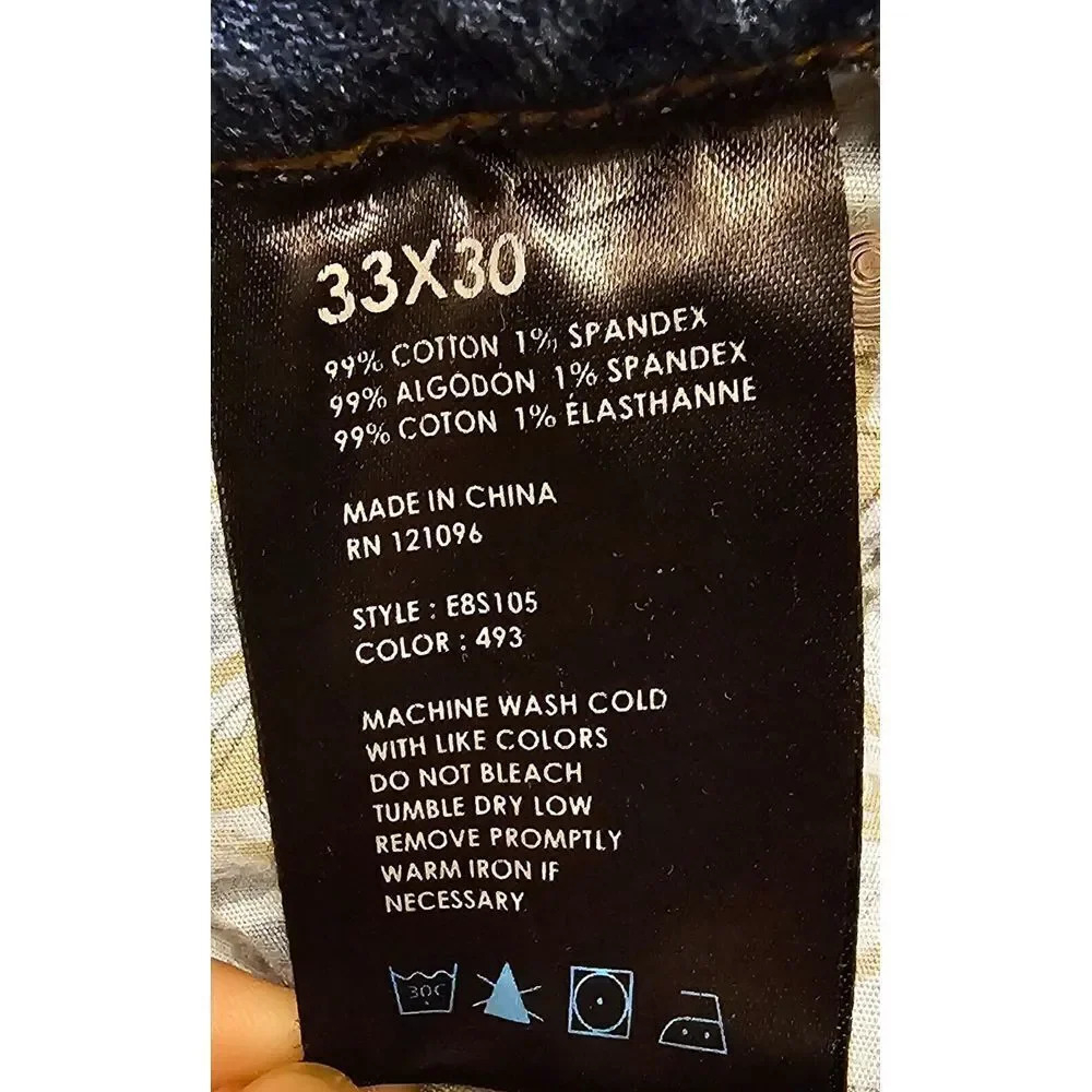 English Laundry Straight‎ Jeans Distressed Light Blue Denim 34x27.5* (Tag 33x30)